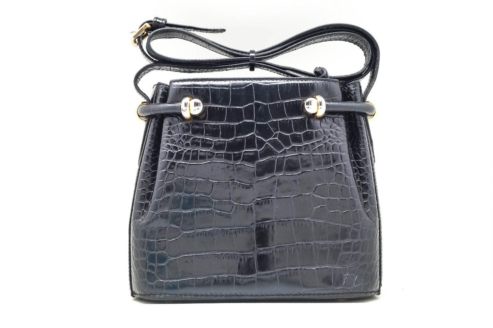 Bally Crocodile Leather Shoulder Cross Bag Gem
