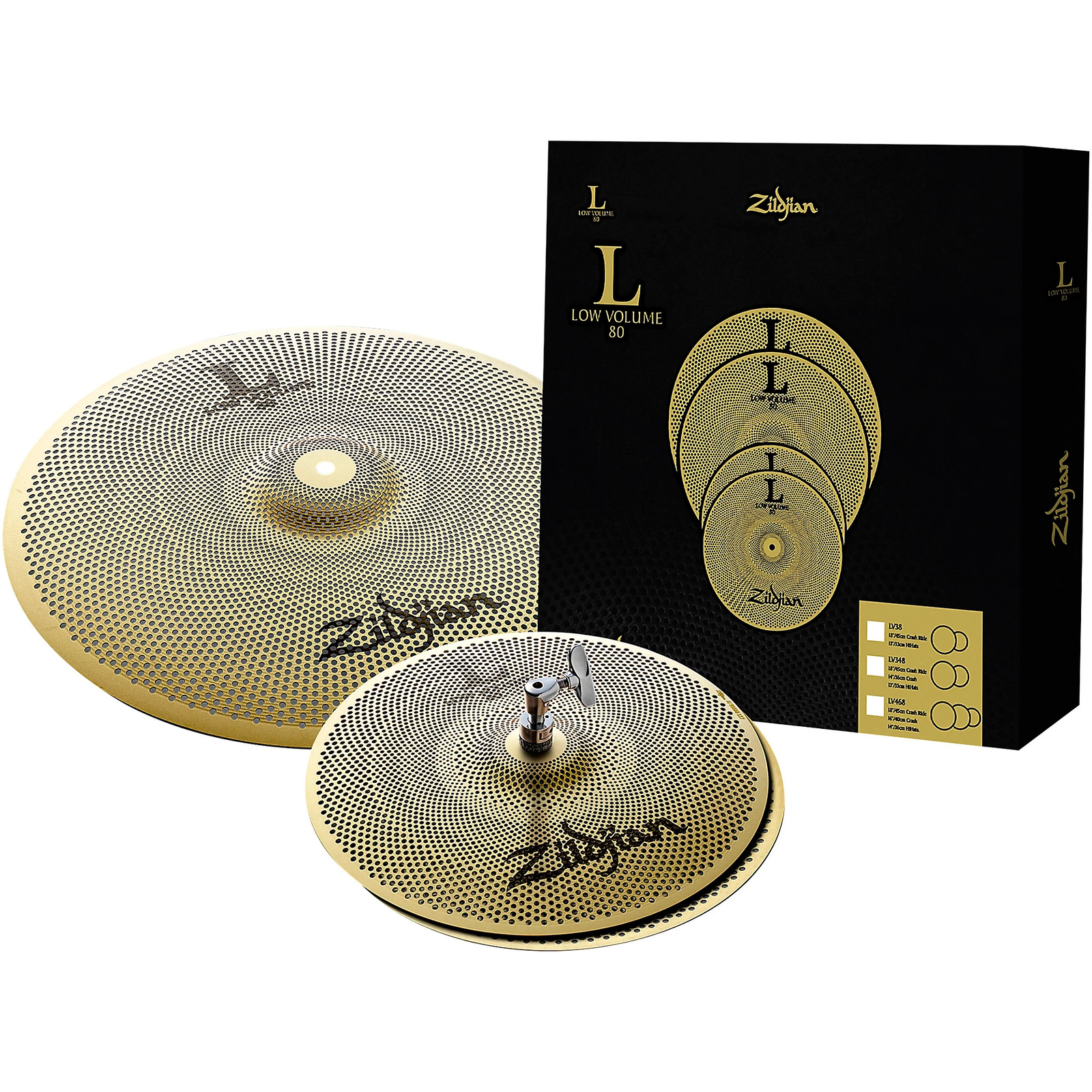 Набор тарелок Zildjian LV38 L80 малого объема с 13 хай-хэтами и 18 тарелками Crash Ride
