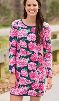 NEW NWT Mud Pie Women's Coralie Pink Peony Floral Meadow Shift Dress size S  | eBay