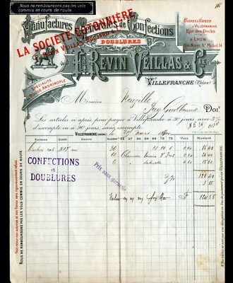 VILLEFRANCHE (69) MAKING & DYE RED ANDRINOPLE ''REVIN & VEILLAS'' 1900