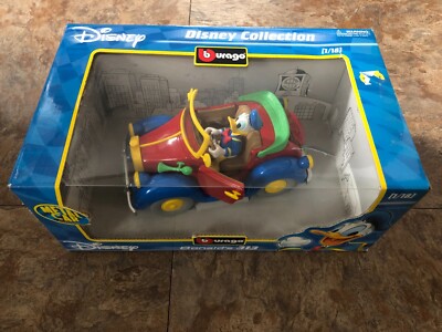 Burago Italian Market Donald Duck Roadster #313 1:18 Model Car - New, Sealed!