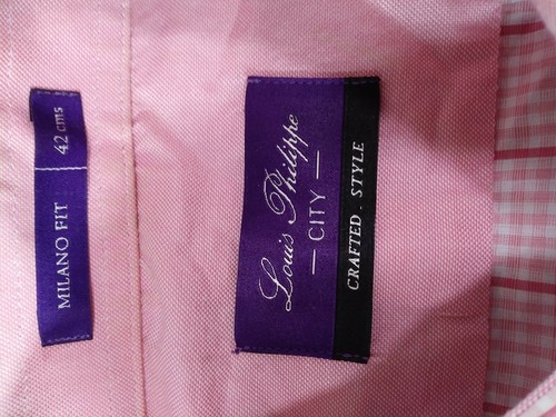 Louis philippe City Milano Fit 42cm Button Up Shirt Mens Pink Checkered... - Picture 8 of 9