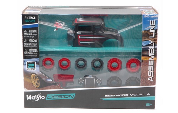 Ford Modell A 1929 Hot Rod Schwarzes Plastik Kit 1:24 Modell 39354 Maisto-image
