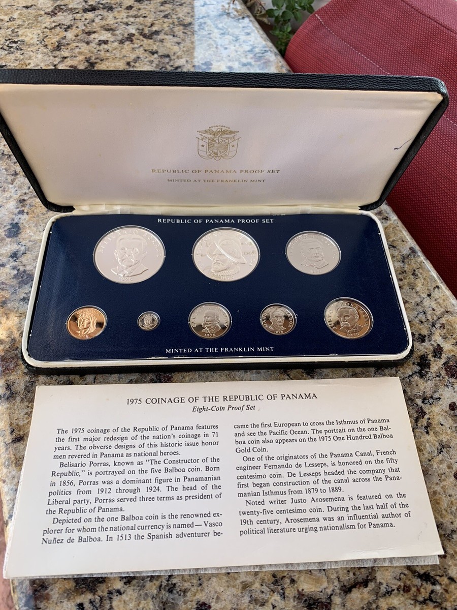 Panama 1975 8 Coin Proof Set with Case | eBay