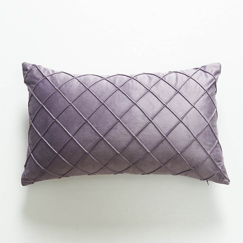 Lumbar Pillow Cover 12x20 Inch Pleated Decorative Soild Velvet Throw Pillow Case - Picture 22 of 22