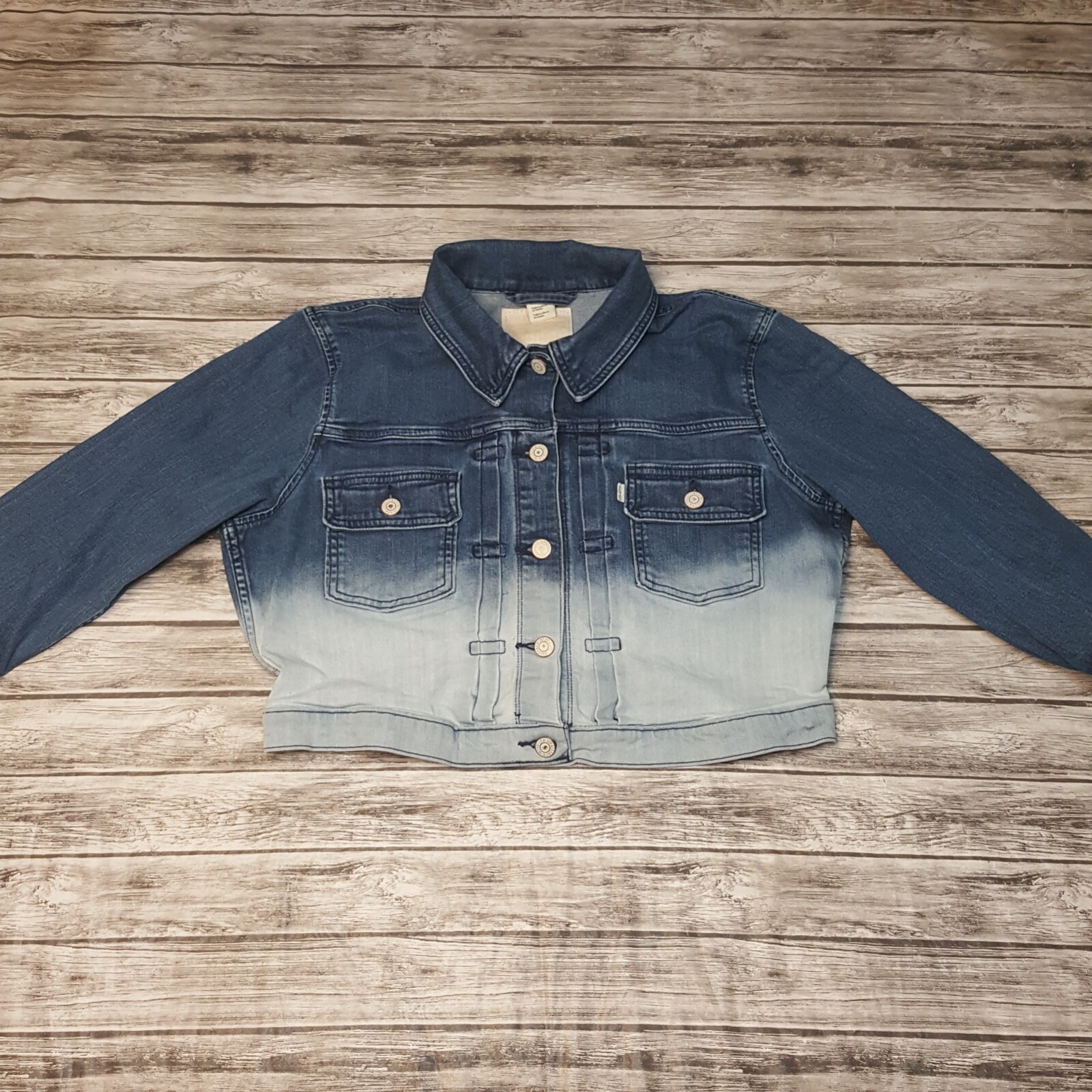 Levis Size XL Girls Jean Jacket Blue Fade Long Sleeve… Gem