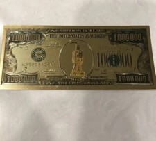 Santa muerte -Gold  Color- Holy Death million dollar bill - Money - Protection