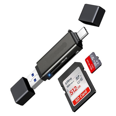 USB Card Reader Memory USB-C Micro SD Card Reader OTG Adapter Android iPhone