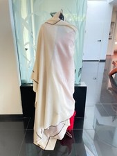 Wool Meditation shawl for Men or Women. Hand embroidered.