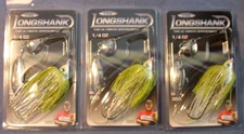 Lot of 3 -THE LONGSHANK- 1/4 oz Spinnerbait Chartreuse & White - CWNN-068