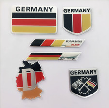 6 calcomanías adhesivas 3D mapa bandera alemana coche auto aluminio emblemas insignias