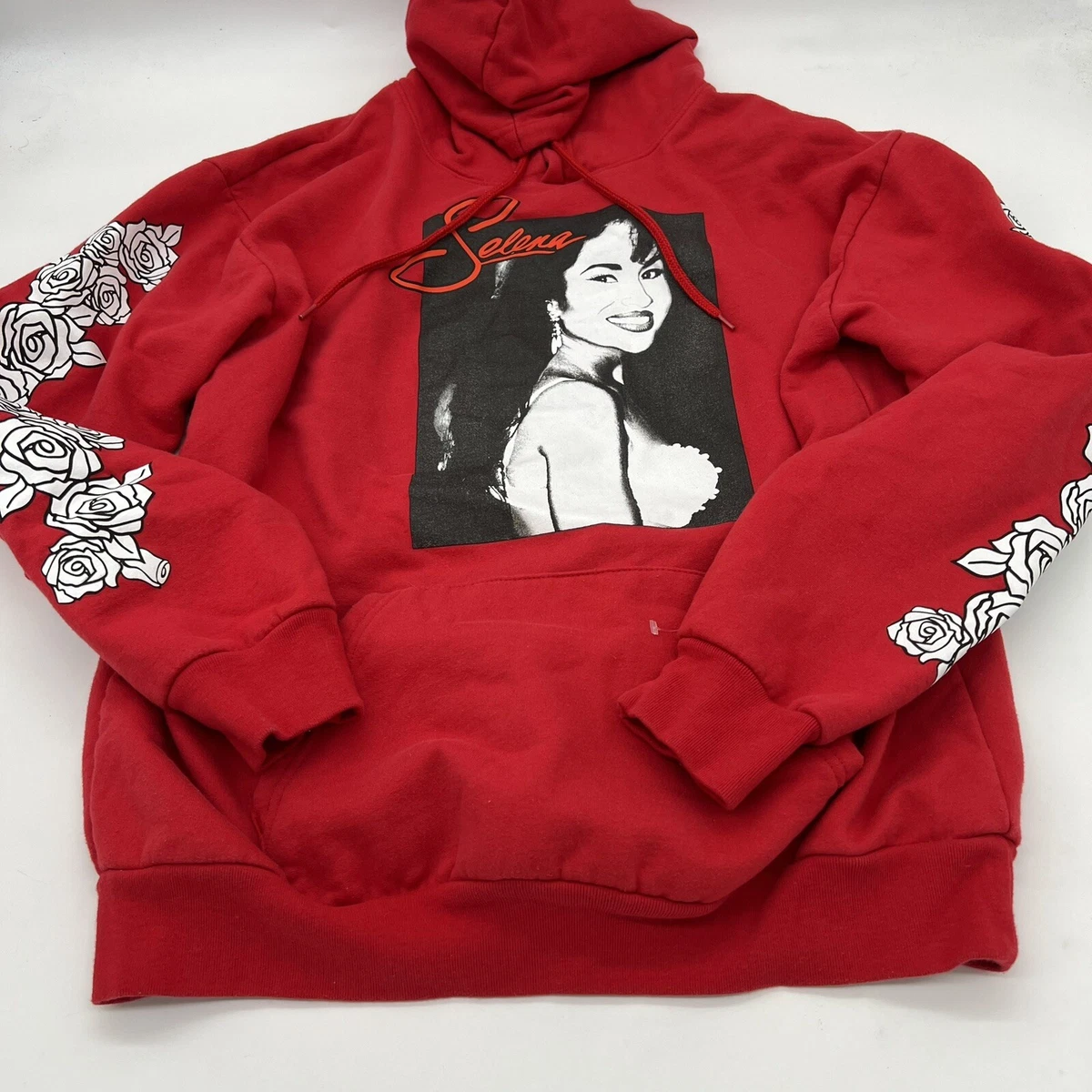 Selena Quintanilla Red Floral L Music Hoodie With Front Pocket