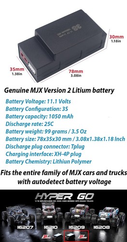 ZYGY 2PCS 11.1V 1050mAh 3S verbeterde Lithiumbatterij voor