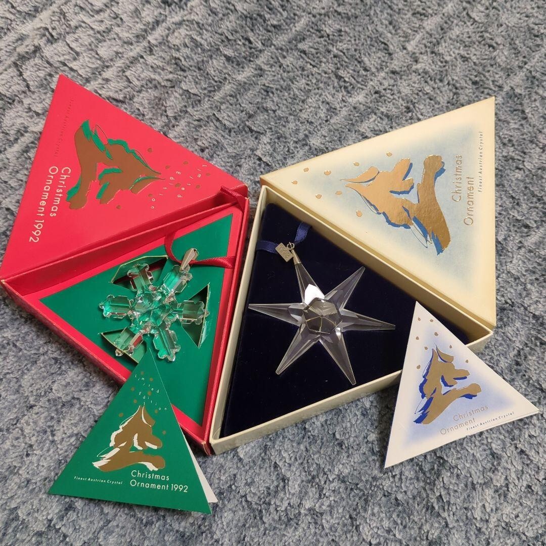 Swarovski Annual Edition 1992 1993 a set of 2 Christmas Xmas