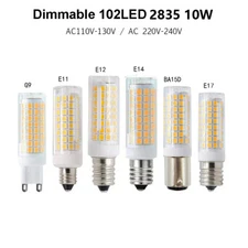 G9 E12 E14 E17 BA15D 10W LED Bulb 102LED 2835 110V 220V  Ceramic Light dimmable