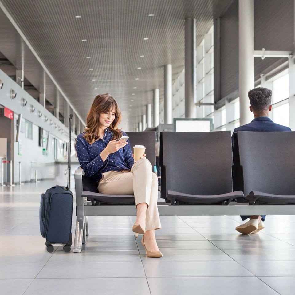 Laptop Briefcase Pilot Bag Business Office Wheeled Trolley Case Travel Cabin Bag - Image 3 of 4