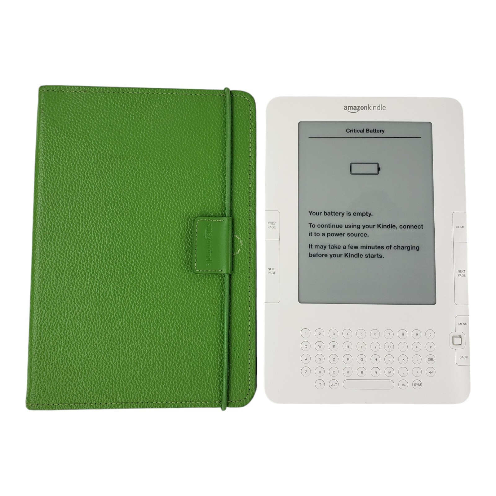 Amazon Kindle Keyboard 2nd Generation eReader D00701 & Green Case Bundle-image