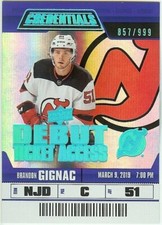 2019-20 Credentials BRANDON GIGNAC Debut Ticket Access #55 RC #d /999 NEW JERSEY
