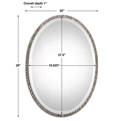 Uttermost Annadel Oval Metal and MDF Wood Wall Mirror in Nickel - Picture 6 of 6
