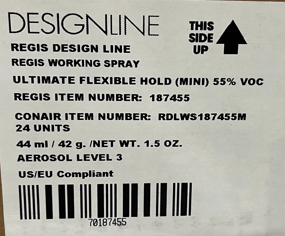 24 x Spray de Trabalho Designline Regis Ultimate Hair Spray 1,5 oz ea Estojo Selado - Imagem 4 de 4