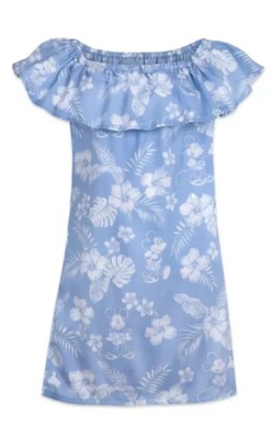 Disney Parks Tommy Bahama Mickey Mouse Dress Summer Blue White Size LARGE  NEW