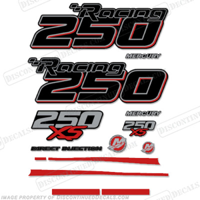 Fits Mercury Racing Optimax 250XS DFI DECAL SET 8M0121262 - Red Stripes