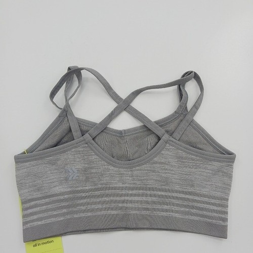All In Motion Sports Bra Youth Girls Size S 6/6X Gray Bralette Wicking Pullover - Picture 4 of 4