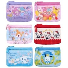 Sanrio 2-Zippered Pouch Coin Cash Card Purse Wallet Mini Makeup Bag Storage Case