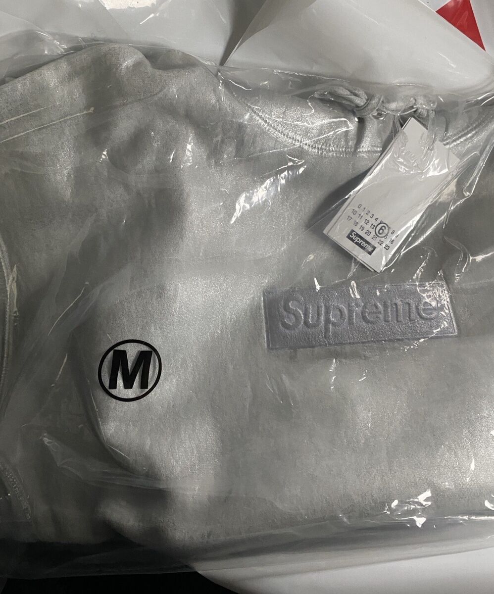 Supreme MM6 Maison Margiela Foil Box Logo Hoodie White Supreme MM6 Maison Margiela Foil Box Logo Hoodie White