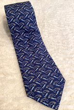 Vineyard Vines Fish Silk Necktie Tie USA Blue Preppy Lake Angler Fisherman Rod