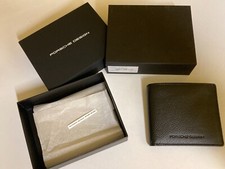 PORSCHE DESIGN MEN'S BLACK LEATHER VOYAGER 10 WALLET BILLFOLD FOR 2024 W/RFID