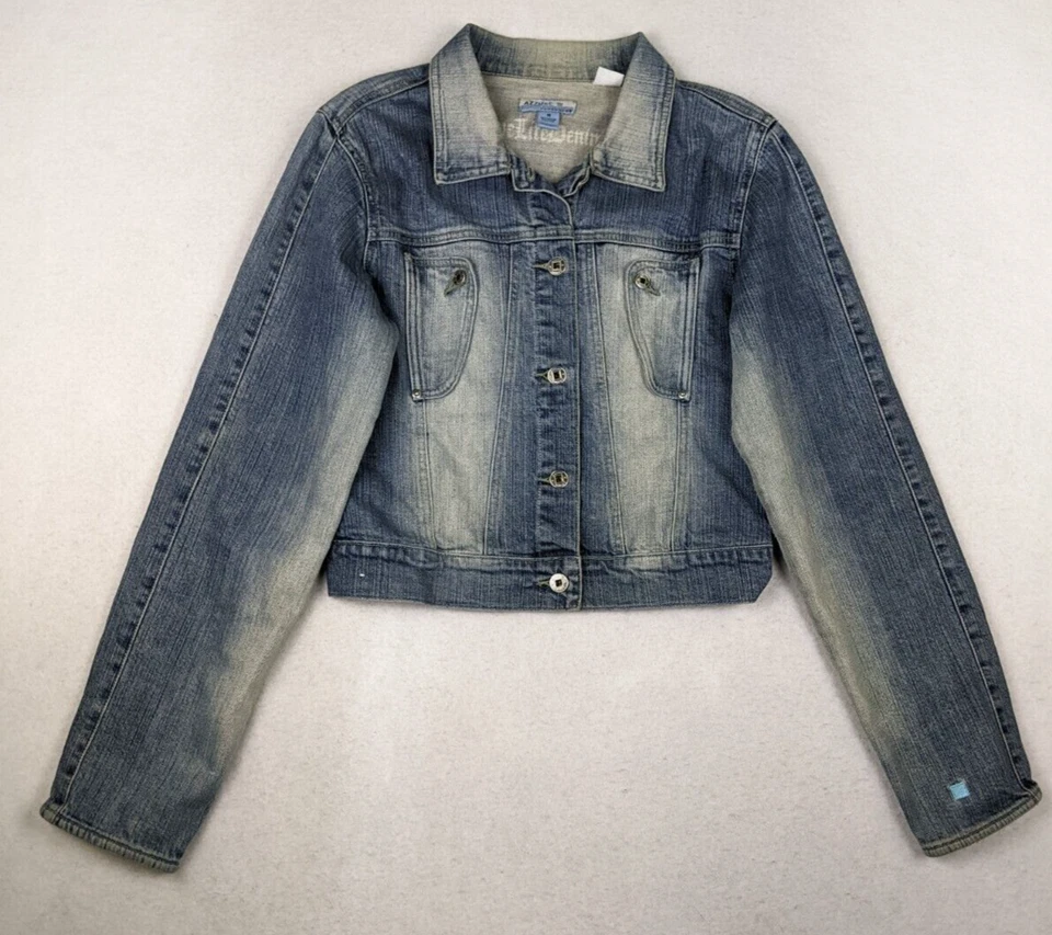 Chaqueta vaquera para mujer AZZURE talla M Distresse Y2K Foto 2 de 4