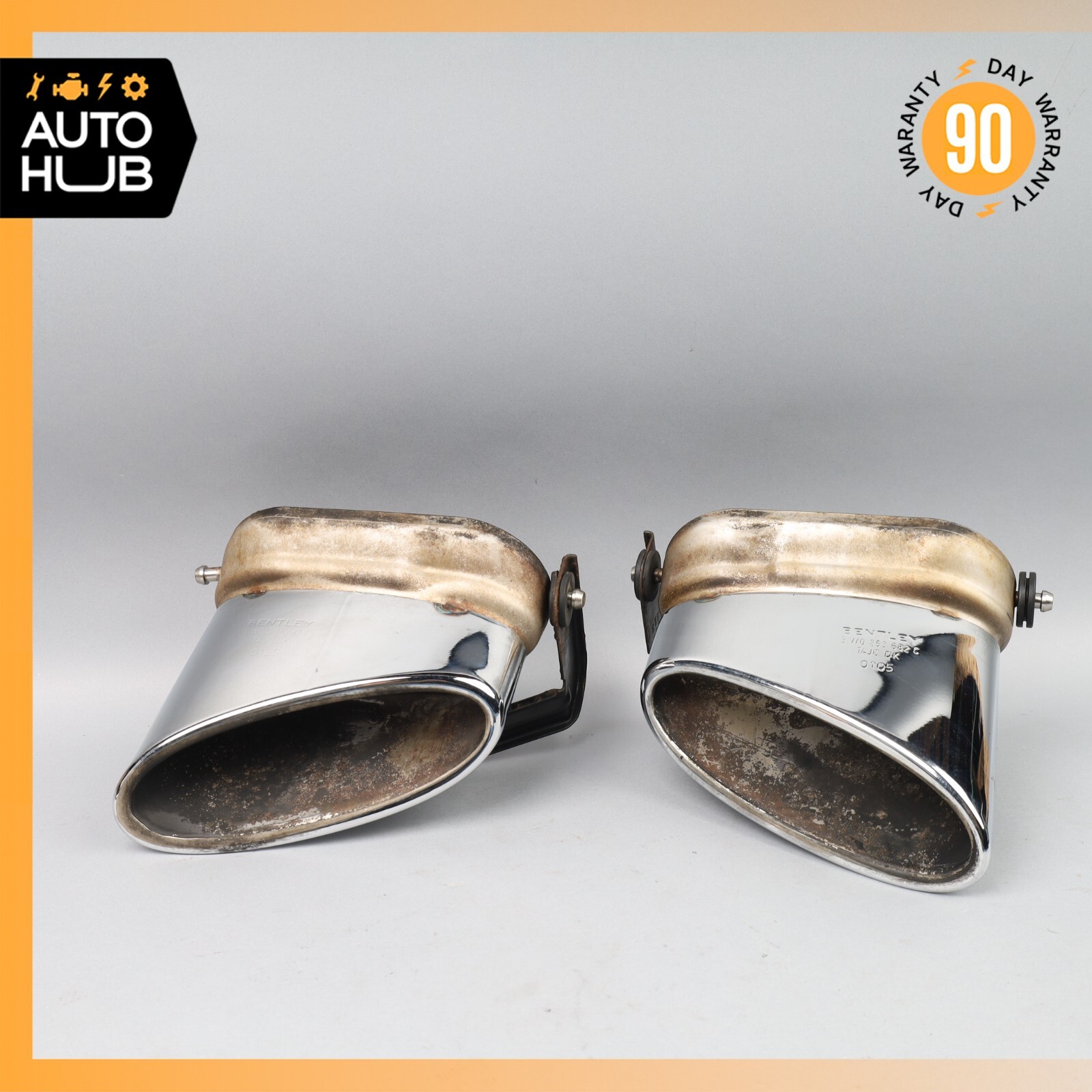 Bentley Continental GT GTC Exhaust Muffler Tips Left and Right Set OEM 31k