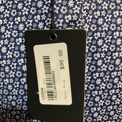 Polo da golf Footjoy Allover floreale uomo media grande o 2XL avy nuova con etichette - Foto 4 di 10