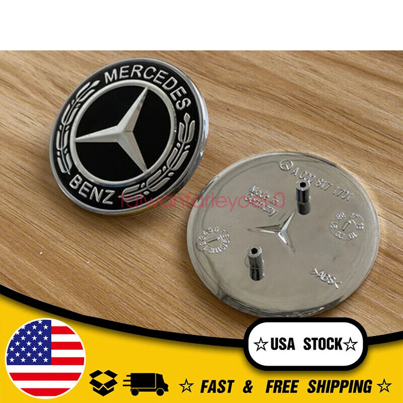 Mercedes-Benz GLE Class W166 Black Laurel Wreath Hood Emblem Badge Genuine - Image 2 of 4