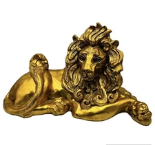 Freeman McFarlin Large Gold Lion Hollywood Regency 811 California Kay Finch