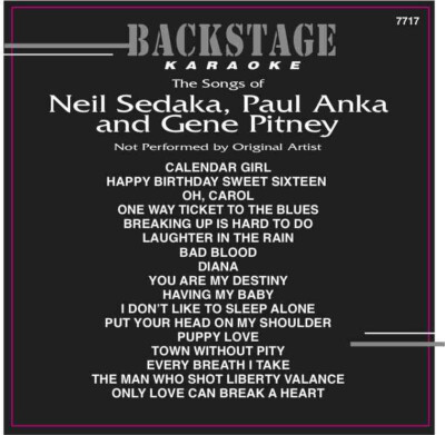 Karaoke Backstage CD+G Neil Sedaka,Paul Anka,Gene Pitney #7717 Oh Carol,Diana+