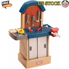 Tough Workshop Kids Playbench W/ Tools Storage Hammer Saw Wrench Vice Clamp New