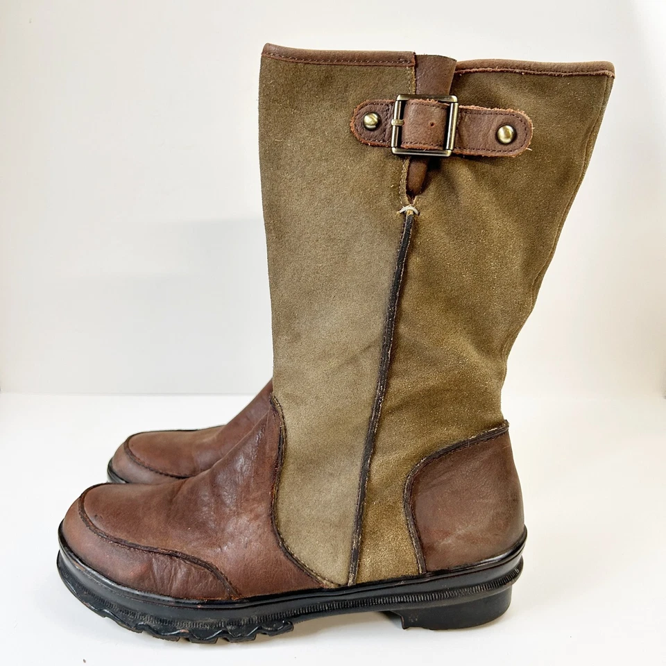 Botas OTBT Mujer 8 Marrón Ciervo Lodge Medio Pantorrilla Cuero Grunge Boho Foto 2 de 4