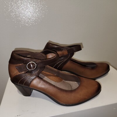 Earth Mary Jane H T2Heels*Style:Garnet*Almond Colored Leather*7B*Excellent Cond.