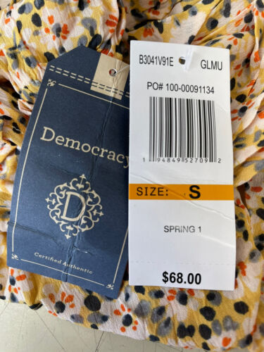 NWT Democracy Women's Floral-Print Ruffled Blouson Top - Small - B3041V91E - Picture 2 of 5