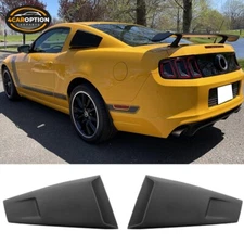Fits 05-14 Ford Mustang Eleanor Side Window Louvers Covers Unpainted Black - PU