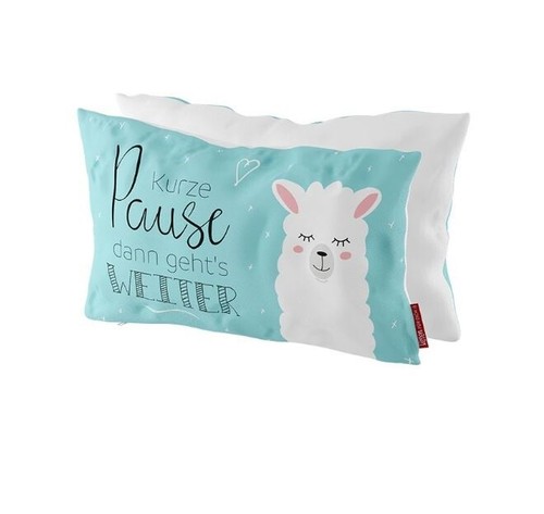 Kissen 'Meer Macht GLÜCKLICH' - Maritimer Bezug 25x40cm Weiß