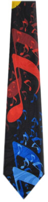 Men's Musical Notes Necktie Black Red Blue Mixed Notes Clubs Bands Music Teacher
