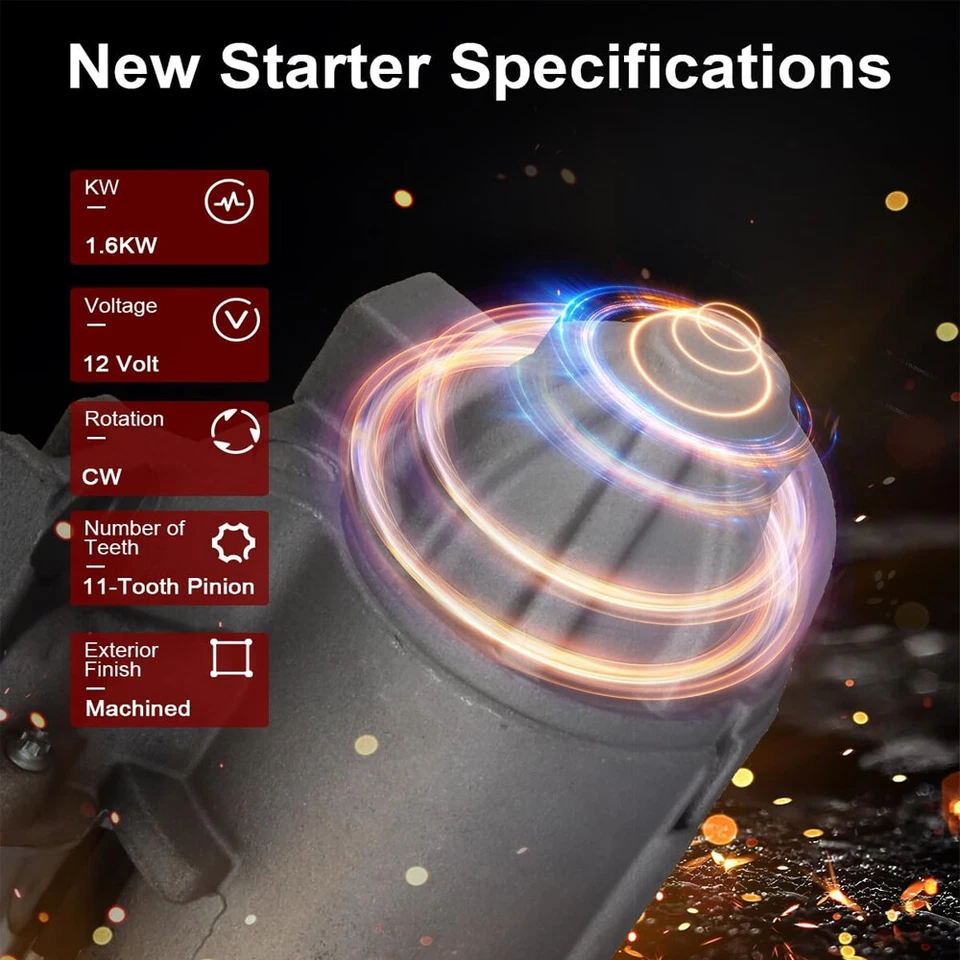 12V Starter For 1995-1997 Buick Chevrolet Camaro 5.7L 336-1913A 9000798 20180018 - Image 2 of 4