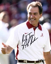 Alabama Coach NICK SABAN 8 x 10 Photos ~ CRIMSON TIDE ~ Football ~ LOT of (2)