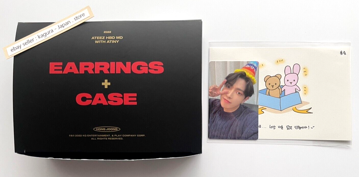 ATEEZ HONGJOONG BIRTHDAY 2022 Earrings + Case + Photocard +