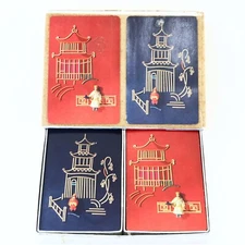 Congress 606 Playing Cards Oriental Chinoiserie Pagoda Silver Gilded 311 79