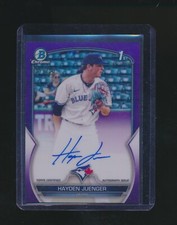 HAYDEN JUENGER 2023 BOWMAN CHROME PURPLE RC AUTO PARALLEL 191/250 #CPA-HJ