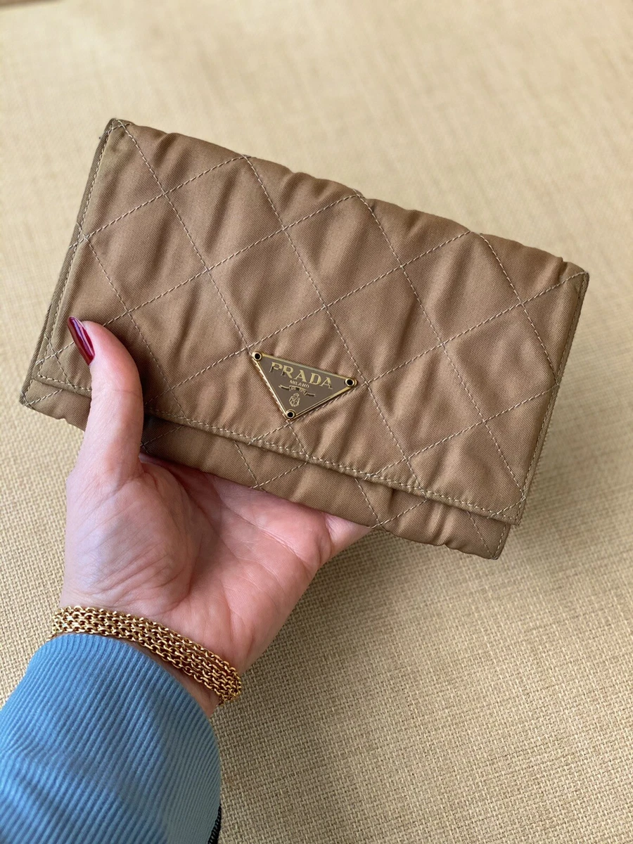 Prada quilted wallet cheap